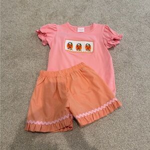 Stitchy Fish 4T Halloween shorts set